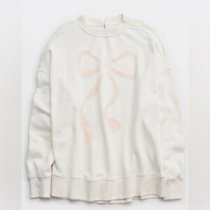Aerie Big Chill Crew Bow Sweatshirt